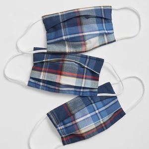 Face Mask 3 pack, blue plaid, GAP KIDS